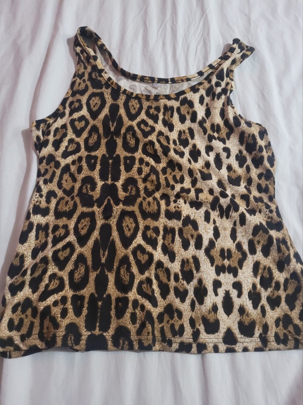Leopard Print Sleeveless Top - Black & Tan